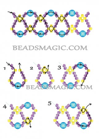 Схема плетения из бисера ожерелья «Emprice» в фото