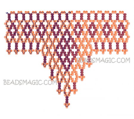 Схема плетения из бисера ожерелья «Брюле» в фото