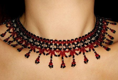 Схема плетения из бисера ожерелья «Сельме» в фото