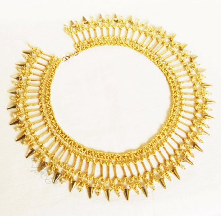 Схема плетения из бисера ожерелья «Golden Dust» в фото