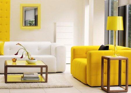 Желтые акценты в интерьере жилища в фото