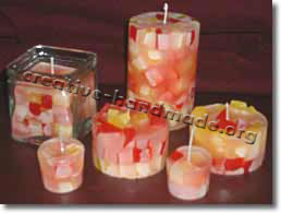 Декоративные свечи ручной работы | Цветные кубики в фото