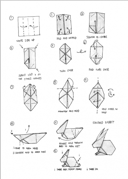 Заяц оригами из бумаги: схема сборки из модулей с видео и фото в фото
