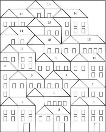 Схемы блоков —  домики для шитья в технике «лоскутное шитье» в фото