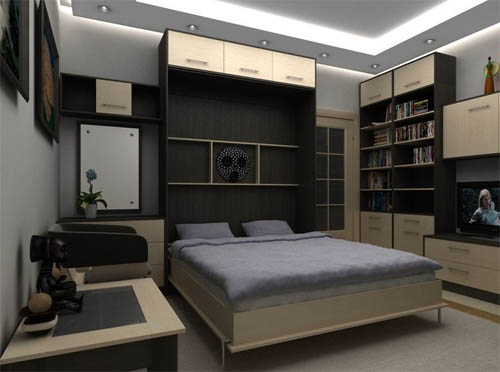 Подъемная кровать (шкаф-кровать): преимущества, особенности конструкции в фото
