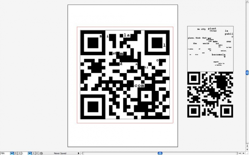 Шифровальная визитка с матричным кодом в фото