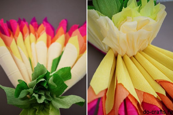 Цветы из креповой бумаги: схемы цветов из цветной бумаги с фото и видео в фото