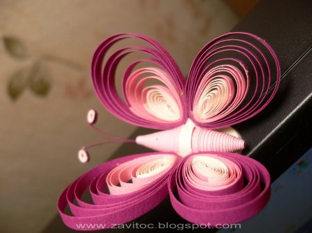 Розовая бабочка квиллинг: мастер-класс по кручению в фото