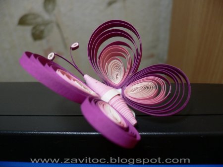 Розовая бабочка квиллинг: мастер-класс по кручению в фото
