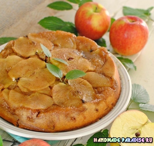 Яблочный пирог «Перевертыш». Рецепт в фото