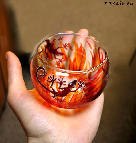 Роспись стаканов витражными красками от Елены Ефремовой в фото
