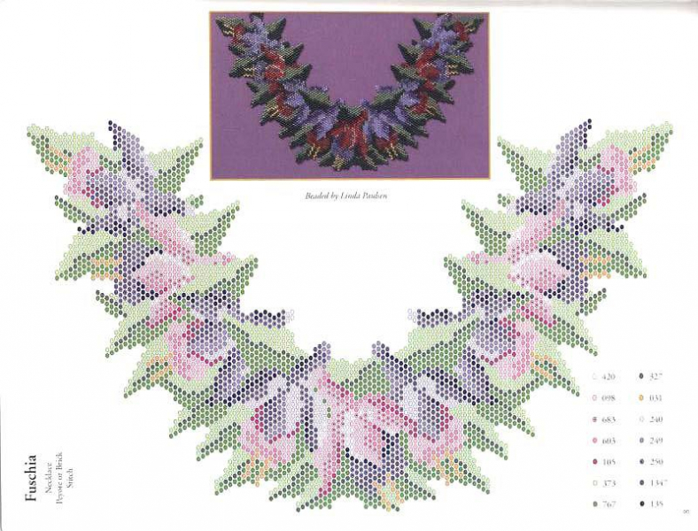 Бесплатная схема цветов из бисера в фото