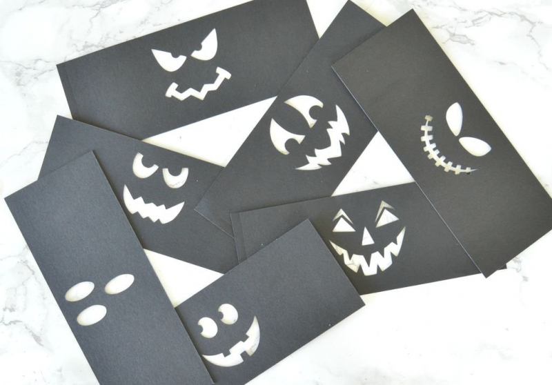 Фонарики из картона для Хэллоуина своими руками в фото
