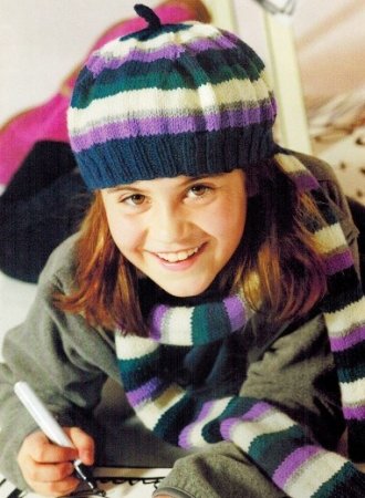 Вязание спицами шарфов для детей: схема комплекта берета и шарфа для девочек в фото