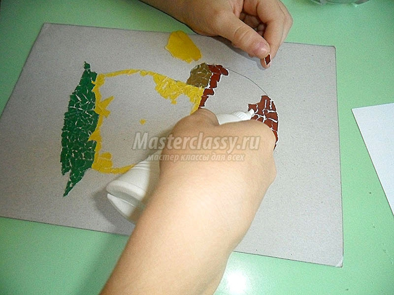 Мозаика из бумаги своими руками на картоне для детей в фото