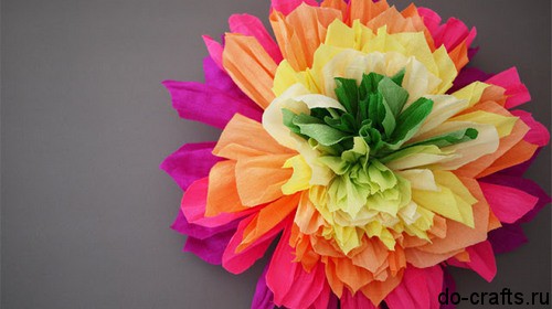 Цветы из креповой бумаги: схемы цветов из цветной бумаги с фото и видео в фото