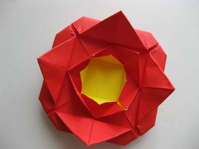 Оригами Поднимающаяся роза в фото
