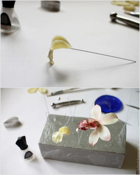 Орхидея из полимерной глины: мастер-класс с фото и видео в фото