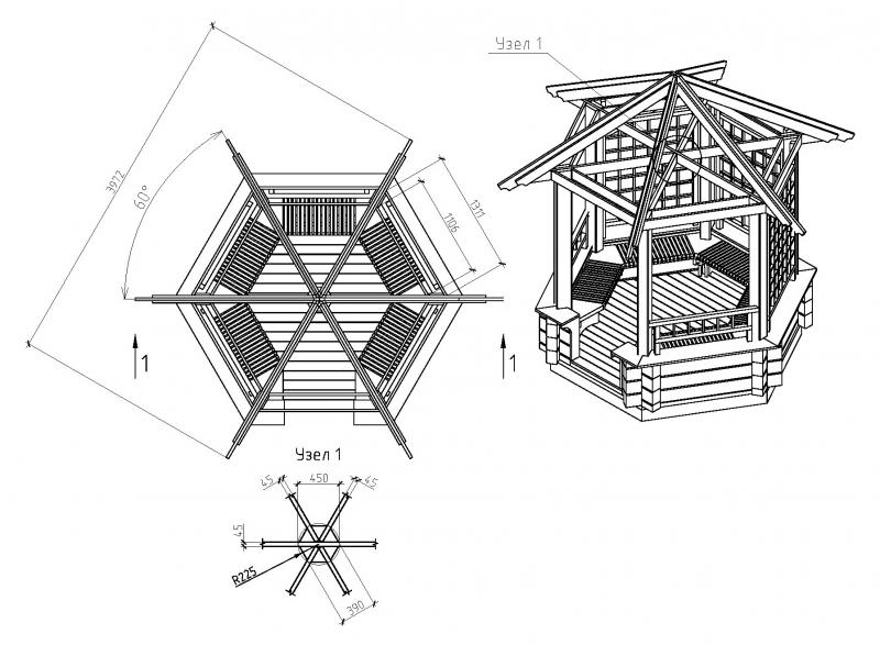 Четырехскатная крыша для беседки своими руками, как ее спроектировать и построить в фото