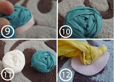 Кручение бутонов цветов из ткани: мастер класс по изготовлению в фото