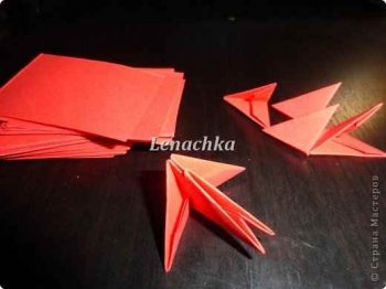 Объемное сердце: модульное оригами со схемой сборки и пошаговой инструкцией в фото