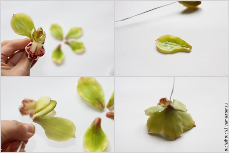 Орхидея из полимерной глины: мастер-класс с фото и видео в фото