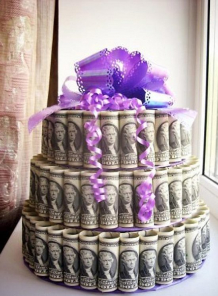 Подарки из денег на День рождения или на годовщину свадьбы с фото в фото