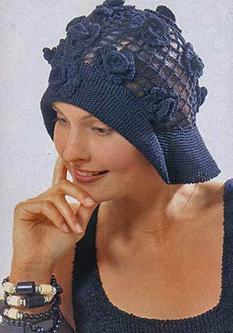 Стильная летняя шляпка крючком со схемами вязания в фото