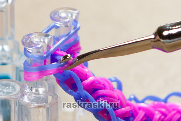Браслет «Коса русалки» из резинок на рогатке с фото и видео в фото