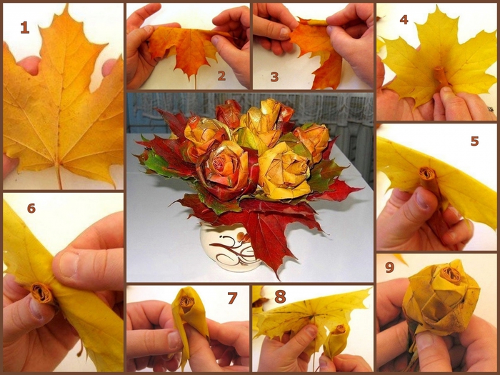 Осенние букеты своими руками для школы из природного материала в фото