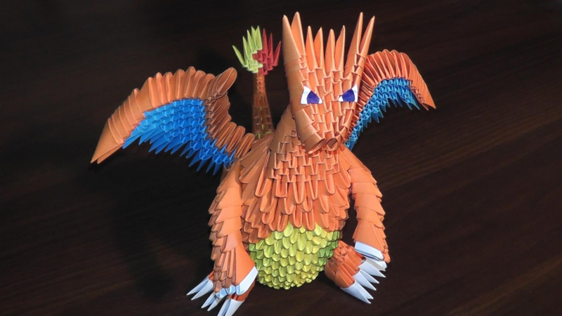 Дракон: модульное оригами, схема сборки с пошаговой инструкцией и мастер-классом в фото