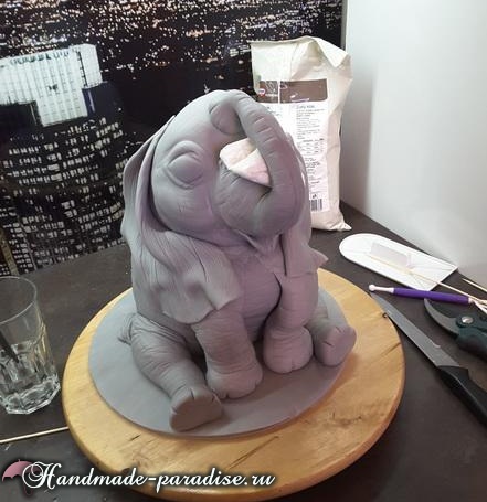 Торт «Слон» из мастики. Фото мастер-класс в фото