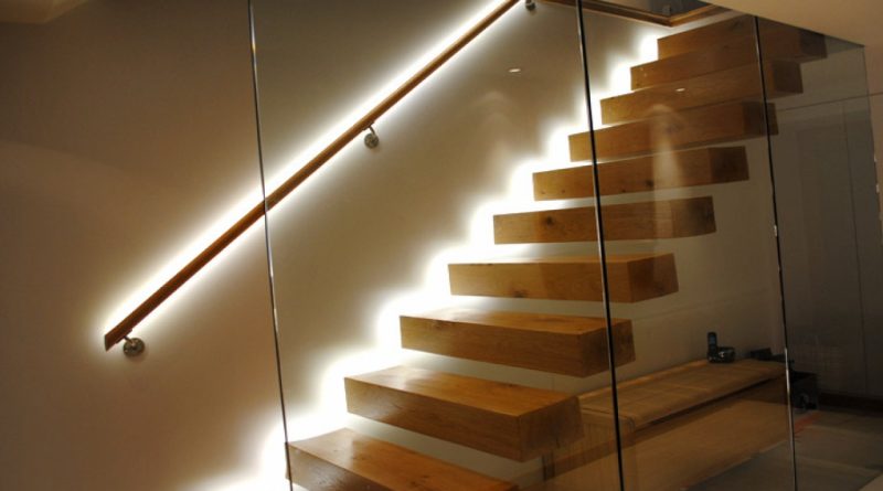 Основные варианты освещения лестницы в доме и критерии выбора (+58 фото) в фото