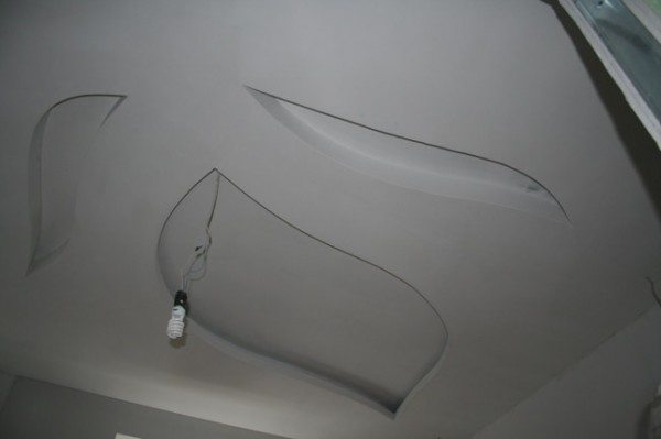 Узоры на потолке из гипсокартона: технология изготовления в фото