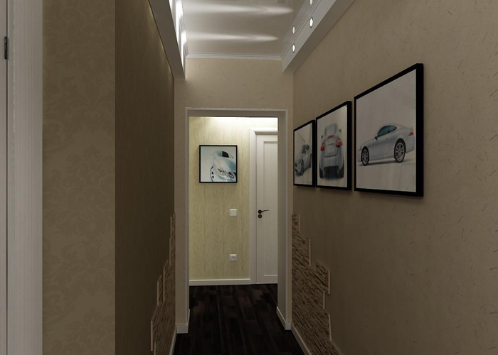 Интерьер прихожей коридора в квартире в фото