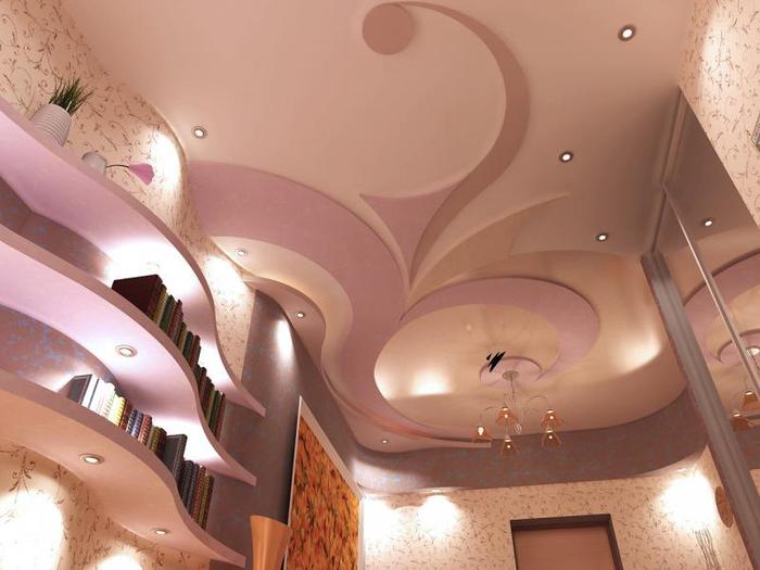Двухъярусные потолки из гипсокартона – новый подход к созданию интерьера в фото