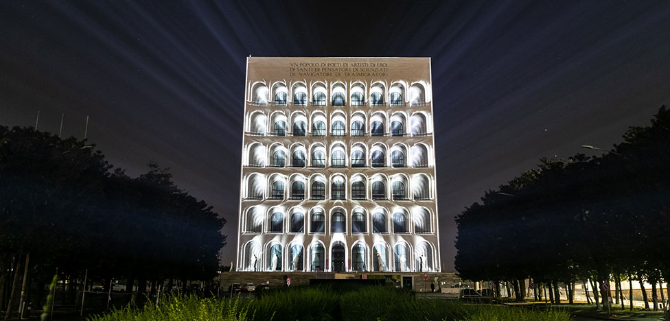 Palazzo della Civiltà Italiana использовали как полотно для 3D-шоу