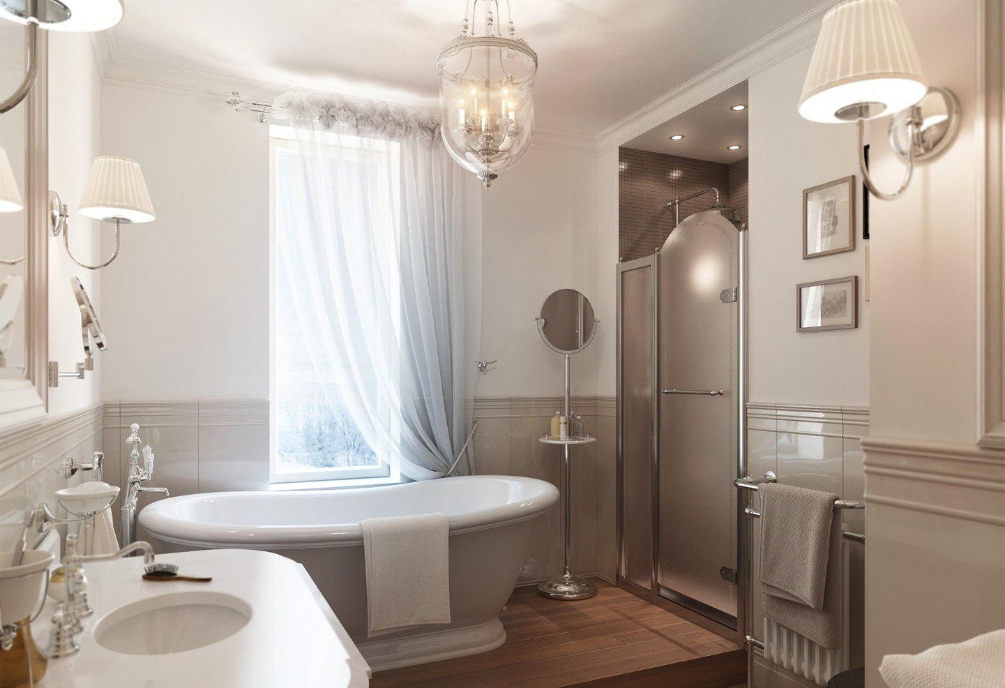 Дизайн в ванной в классическом стиле: правильное оформление (+40 фото)