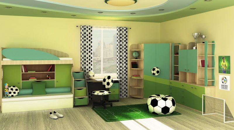 Папин сына футболист!:футбольная тематика в интерьере комнаты