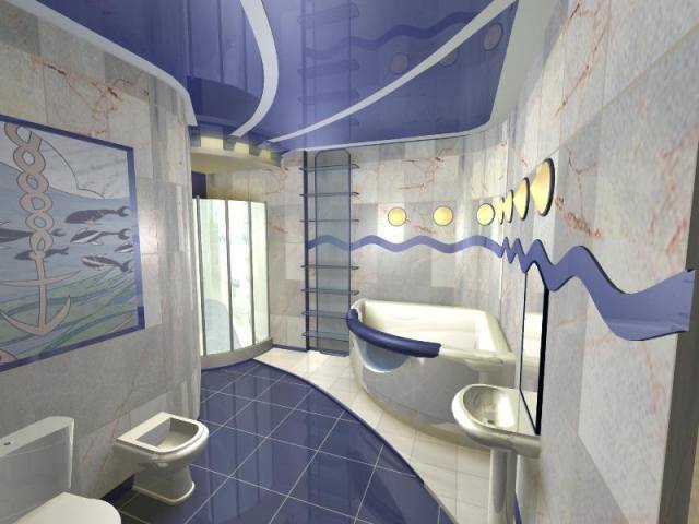 Дизайн плитки в ванной комнате: кабанчик, сакура