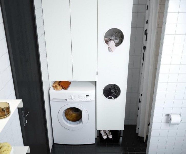 Шкаф для стиральной машины в ванной