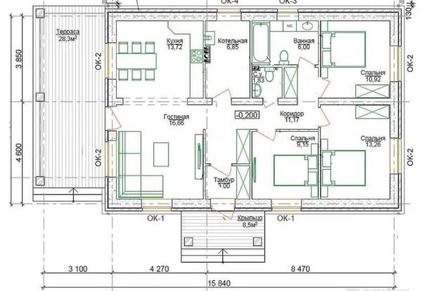 Планировка 1-этажного дома с тремя спальнями — выбираем проект по вкусу