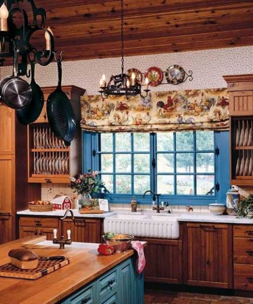 Деревенские шторы для кухни: выберите вариант оформления вашего окна