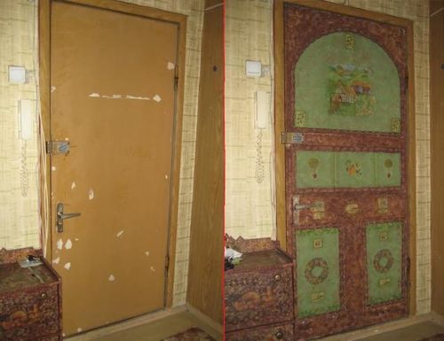 Обшивка и декор входной двери своими руками