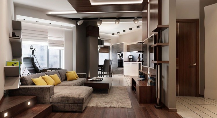 Красивые интерьеры квартиры студии: 40 фото открытого пространства