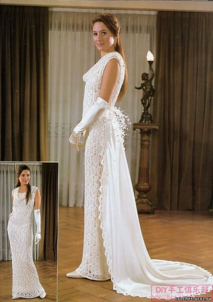 Вязаное крючком свадебное платье – неповторимый наряд для невесты