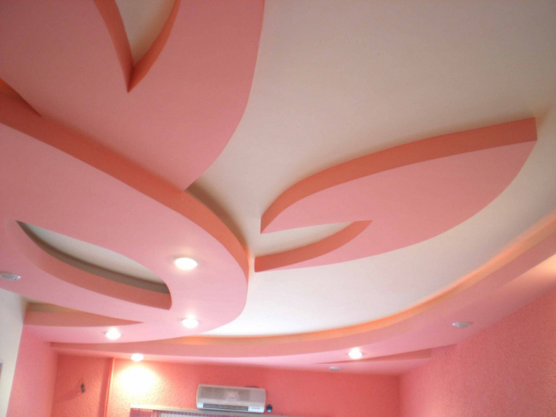 Украшаем потолок: узоры из гипсокартона