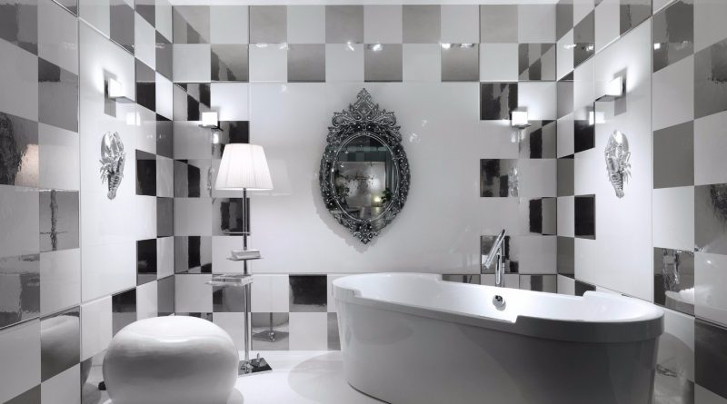 Как использовать зеркальную плитку в ванной? [стильные советы]