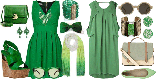 Как подобрать серьги, бусы и другие украшения к зеленому платью