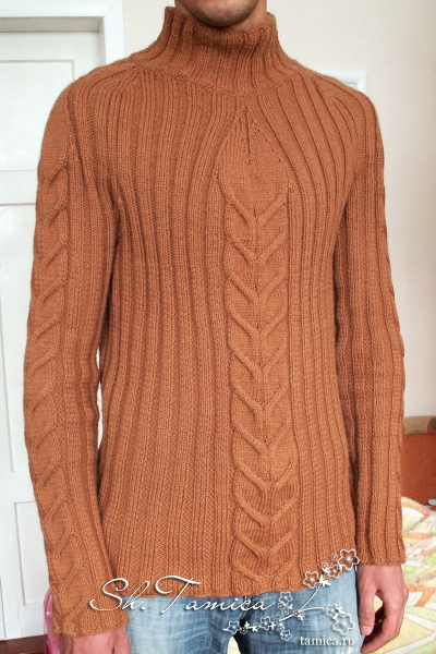 Мужской свитер спицами со схемами и описанием для начинающих с видео